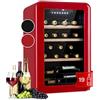 Klarstein Cantinetta Vino, Cantinetta Vino Refrigerata a Zona Singola per Interno/Esterni, Frigo Bar, Cantina Vino con Vetrina, Mini Bar con Protezione UV, Frigo Vino Touch, 4-22°C, 19 Bottiglie