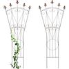 Relaxdays Set da 2 Supporti per Piante Rampicanti da Giardino, HxL: 145x54 cm, Traliccio di Sostegno Rose, Acciaio, Nero