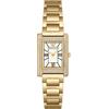 Emporio Armani Orologio da donna, cassa rettangolare da 22 mm, movimento al quarzo a due lancette con cinturino in acciaio o in pelle, 22 mm, Tono oro