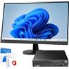 Lenovo Bundle Business 2024 Tiny X0Q mini pc | Intel Core i5-13420H 8 CORE fino a 4.60Ghz | 32GB Ram | ssd 1 Tera Nvme| WI-FI Monitor 27" FHD Windows 11 pro Office 2021 Garanzia 36 Mesi