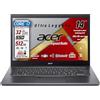 acer Notebook Intel Core i7-1255U, 10 Core, Ram 32Gb, SSD Pcie Nvme 512Gb, display 14" FHD IPS, Tastiera retroilluminata, Fingerprint, thunderbolt, ultraleggero, Win 11Pro, preconfigurato