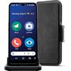 Doro 8200 Plus 4G Smartphone Ideale per Senior - Cellulare Resistente all'Acqua - Telefono Anziani - Tripla Fotocamera 16MP - Schermo 6.1" - Tasto SOS con GPS - Suono Chiaro - Base Ricarica - Custodia