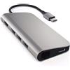 SATECHI Adattatore multiporta USB-C Hub,docking station con HDMI 4K,ricarica PD da 60 W, 3 USB-A,Ethernet,lettori di schede Micro/SD,per MacBook Pro/Air M1 M2 M3,Windows - Grigio siderale