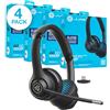 JLab Go Work Cuffie wireless di seconda generazione con microfono - 55+ Playtime Bluetooth o USB-C Dongle per PC, connessione multipunto a computer e cellulare, cuffie cablate o wireless, Set di 4