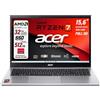 acer, notebook Portatile, Ryzen7 5700u, fino a 4,3 Ghz, Ram 32 Gb, SSD PCI Nvme da 512Gb, Display Led 15,6" FHD, 4 usb, wi-fi 6, lan, bt, hdmi Win11, Preconfigurato, garanzia Italia