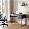 DEGHI Scrivania 120x60 cm in legno rovere carbone con porta usb e cassetti - Belvedere