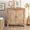 DEGHI Credenza 90x90h cm in legno di mango con 2 ante intagliate a mano - Sintra