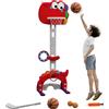 AIYAPLAY Canestro Basket per Bambini 5 in 1 con Altezza Regolabile, Porta da Calcio e Golf, Età 3-6 Anni, Rosso