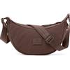 Johnny Urban Borsa a Tracolla Donna Uomo Marrone - Kaia Small - Borsetta Mezzaluna - Nylon Puffer Moon Bag - Borse a Spalla Elegante e Casual - Regolabile Marsupio alla Moda - Impermeabile