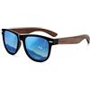 MIAROZ Occhiali da Sole Polarizzati in Legno Uomo: Legno Ultraleggero Lenti TAC Protezione UV - Ideali per Attività All'Aperto Trekking Running Pesca Camping Feste (blu profondo)