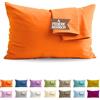 SoNiT home decor SONIT - Set 4 Federe Arancione Cuscino Letto 50x80 cm 100% Cotone con Chiusura a Busta, Morbidi e Traspiranti, Letto Matrimoniale, Fodere Guanciale Lavabili Biancheria Letto, Made in Italy