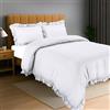 Utopia Bedding Copripiumino a Volant 3 pezzi Una Piazza e Mezza - Microfibra Copripiumino 200x200cm + Federe 50x75cm - Bianco
