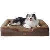Bedsure Cuccia Ortopedica Lavabile Per Cani Grandi, 106x80cm, Marrone | Divano in morbida flanella con schiuma ortopedica bugnata, fodera impermeabile, rivestimento lavabile e fondo antiscivolo