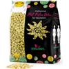 DERMAWAX Cera Brasiliana Cioccolato Bianco 500 g, Perle Senza Strisce | Film wax bianca in perle da 500 g per viso, bikini e corpo. Si rimuove senza strisce; scaldacera e spatole esclusi.