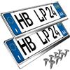 L & P Car Design Portatarga Auto - Supporto Targa - [semplice, durevole e sicuro] - 8 viti - 520x110 mm - acciaio inox lucido - Porta Targa - adatto a qualsiasi auto - per targhe italiane omologate - Fissaggio Targa