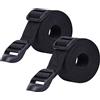 Wisdompro® Cinghie di fissaggio per sacco a pelo, nero, confezione da 2, black (Nero) - W-Poly-SleepBagStrap-Black-48Inch-AMZ