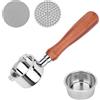 GreeSuit Portafiltro Senza Fondo da 51MM per DeLonghi EC680/EC685 | Cestello Filtro in Acciaio Inox Manico in legno