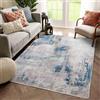 Fenisonavy Tappeto Salotto Moderno Pelo Corto Tappeti Moderni Soggiorno Tappeti Camera da Letto Tappeti Salotto Grandi Dimesnioni Motivo Astratto Vintage (120 x 160 cm, Lago Blu/Grigio/Beige)