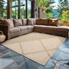 Carpettex Teppich Carpettex Tappeto da Esterno Impermeabile 60 x 100 cm Beige - Tappeto Resistente alle Intemperie e Lavabile in Lavatrice - Tappeto per Giardino, Terrazza, Balcone, Campeggio