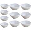 AGSYFFD 10 ciotole quadrate per salse, in finta ceramica, impilabili, per dessert, insalate, snack, salse (bianco)