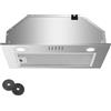 KICHPOWER Cappa Aspirante 52 cm, Cappa Aspirante da incasso, 300 m³/h flusso d'aria massimo, 3 livelli di potenza, illuminazione a LED, filtro antigrasso in alluminio a 3 strati