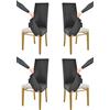 t m c s Tommychairs - Set 4 sedie con cuffia sfoderabile modello Jazz per cucina e sala da pranzo, struttura in faggio color rovere, seduta e schienale imbottiti e rivestiti con cuffia in tessuto nero