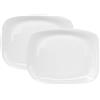 Bormioli Rocco Parma Set Piatto Da Portata, 325 X 240 X 23 mm, piatto da portata in vetro opale bianco, rettangolare, Evergreen Elegante Design