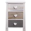 Rebecca Mobili Comodino di Legno, cassettiera Shabby, 3 cassetti, per arredo Camera da Letto Bagno, Legno, Bianco Grigio - Misure: 57,5 x 37 x 27 cm (HxLxP) - Art. RE4161