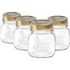 Bormioli Rocco - Set di 4 barattoli per conserva alimentare con coperchio a vite ermetico, collezione Quattro Stagioni, Vetro, Jar Size: 150ml
