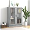 SKM Mobile Vetrina Grigio Sonoma 82,5x30,5x115 cm Legno Multistrato