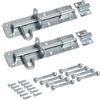 ZAVIA Brenton Bolt - Confezione da 2 chiavistelli scorrevoli da 150 mm con finitura zincata zincata, bulloni per cancelli in legno, capannone da giardino, capanno in legno, serratura per porta del garage,