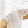 H.ebony Beige Rose Pizzo Cafe Tende trasparenti per finestre camera da letto, soggiorno, con tasca per bastone, stile retrò, stile vintage a luce, Airy Set di 2 pannelli, lunghezza 100 cm, avorio