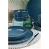 Hermia Concept Elegante set da 12 pezzi, in porcellana blu scuro | 4 piastre di servizio (27 cm), 4 piatti (20 cm), 4 ciotole (15 cm) | Microwave & Dishwasher Safe, Stylish & Durable