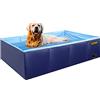KOPEKS - Piscina per Cani e Bambini, Piscina Rettangolare Vasca per Bambini Pieghevole Ideale per Animali Domestici, Misura Grande 110 x 70 x 30 cm - Blu
