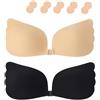 BTkviseQat Reggiseno Invisibile Reggiseno Adesivo Coppe Adesive Seno Push Up Riutilizzabile Silicone Adesivo Push Up Sticky Bra Traspirante Invisibile Reggiseni Senza Spalline con Copricapezzoli