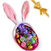 NARAMAKI Idee Regalo Festa della Mamma 2025 - Cestino Vimini con 200gr Ovetti di Cioccolato Assortiti + 95gr Coniglio di Cioccolato + Cerchietto Pasquale + Omaggio a Tema
