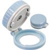 Your Day Mate Copri bottoni con chiusura di sicurezza per bambini, 2 pezzi, per bottoni Ø 25 x 5 mm, in blu e bianco, da incollare, per bottoni da cucina, bottone start-stop lavastoviglie, lavatrice, microonde