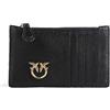 Pinko Airone CARDHOLDER Sheep Nappa, Accessori Portacarte da Viaggio Donna, Z99Q_Nero-Antique Gold, U