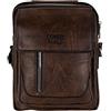 COVERI COLLECTION COVERI Borsa Borsello Ecopelle Tracolla Uomo Lavoro Ufficio Tempo Libero Portacellulare Tasche Zip ART.2165 Dimensioni 25 X 20 X 6 (MARRONE)