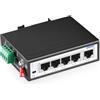 YuLinca Switch industriale a 5 porte PoE+ su guida DIN, 4 porte PoE+ e 1 Uplink, 10/100Mbps Fast Ethernet, guida Din e montaggio a parete inclusi, switch industriale IP30 non gestito