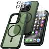 XINKAE Cover iPhone 15 Pro Compatibile con Magsafe, 4 in 1, Custodia iPhone 15 Pro Magnetica, Grado Militare Protezione antiurto Anti-impronte Resistente ai graffi Antiscivolo. Verde