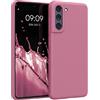 kwmobile Custodia Compatibile con Samsung Galaxy S21 FE Cover - Back Case per Smartphone in Silicone TPU - Protezione Gommata - rosa scuro