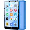 ZAQE Lettore MP3 MP4 da 80 GB con Bluetooth e WLAN, touchscreen da 4 pollici, con Spotify, lettore musicale in streaming Android con Audible, lettore MP4 hi-fi digitale portatile (Blu)