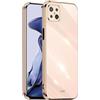 EASSGU [Telaio Elettrolitico Custodia per OPPO Reno4 Z 5G (6.57 Inches) Cover Protettiva in Morbido Silicone TPU - Rosa