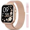 SWGOTA Smartwatch Donna con 1000mAh Batteria, Standby Ultra-lungo 100 Giorni, 1.83" Orologio Fitness con Chiamata, 24H Frequenza Cardiaca/SpO2/Sonno, 120+ Sport, 5ATM Smart Watch Android iOS Oro Rosa