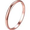 Suplight Anello Donna Argento 925 Placcato Misura 22,25 Fedina Donna Oro Rosa - Regalo per Ragazza - Larghezza 2 mm