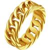 FindChic Anello uomo oro acciaio inossidabile, anello uomo catena oro anello oro unisex a catena cubana ideale come regalo di compleanno, Natale, San Valentino, 17.25