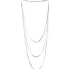 COOLSTEELANDBEYOND Piatto Serpente Catena Stratificato Collana, Tre Filoni Cascata Lunga Statement Collana Drappeggiato