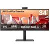 Lg Monitor 34" 2K 1440p ULTRAWIDE WQHD Curvo Black 34BA85QE B AEU