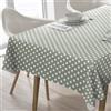 Home Direct Tovaglia Cerata in PVC, Lavabile, Copritavolo, a Pois, Verde Salvia, 100 cm X 140 cm,